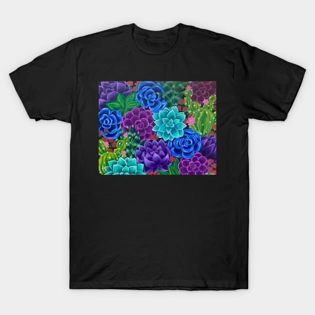 Desert Abundance - Cacti, Succulents, Florals T-Shirt by Melsasser